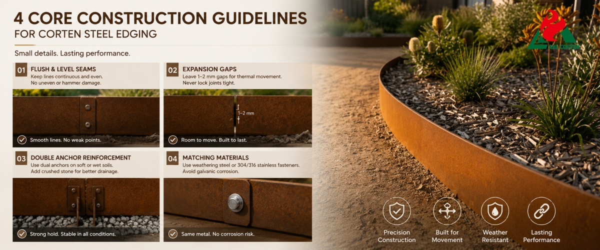 4 Core Construction Guidelines for Corten Steel Edging
